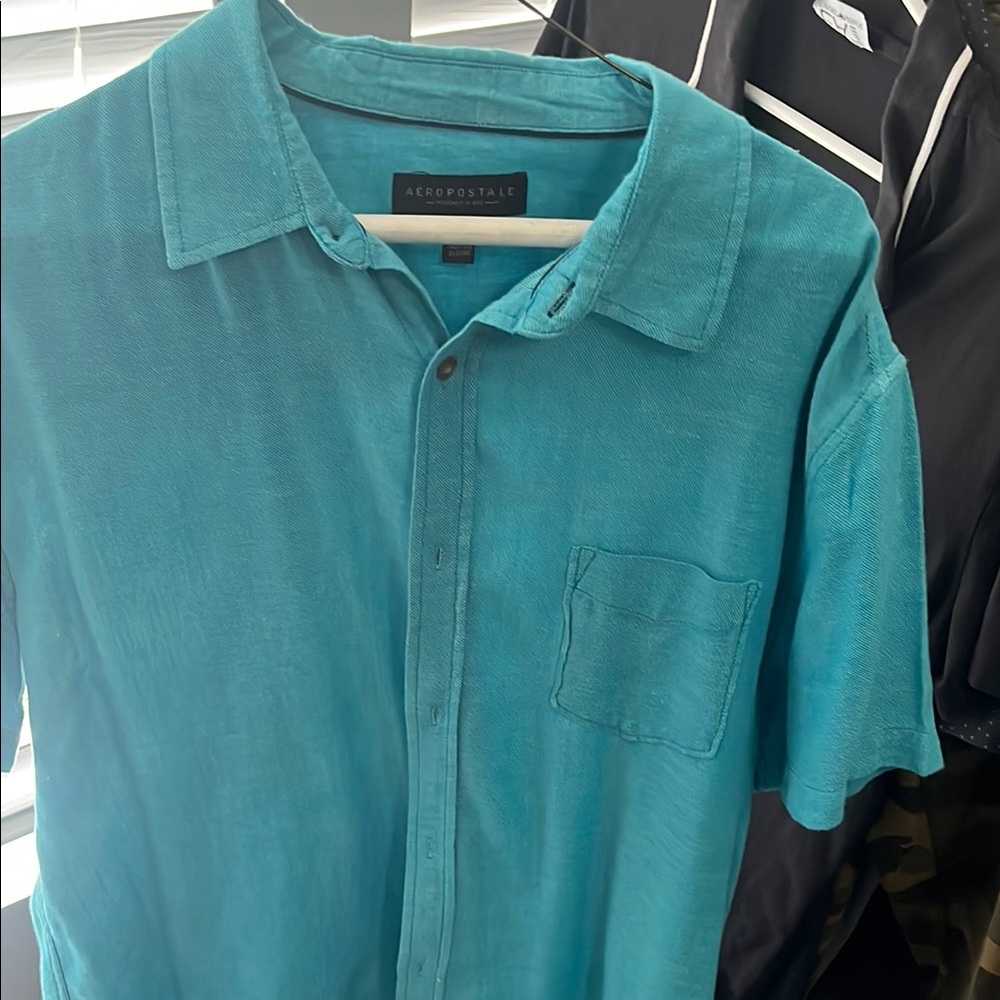 Aeropostale Blue Casual Button Down Shirt